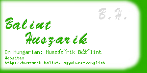 balint huszarik business card